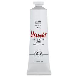 Utrecht Artists' Acrylic Paint - Zinc White, 2 oz tube