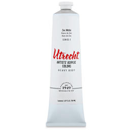 Utrecht Artists' Acrylic Paint - Zinc White, 5 oz Tube