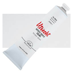 Utrecht Artists' Acrylic Paint - Zinc White, 5 oz Tube and Swatch