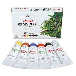 Utrecht Artists' Acrylic Paints - Basic, Set of 6, set contents