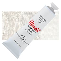 Utrecht Artists' Acrylic Paint - Iridescent White, 2 oz tube and swatch