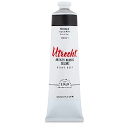 Utrecht Artists' Acrylic Paint - Mars Black, 5 oz tube