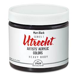 Utrecht Artists' Acrylic Paint - Mars Black, Pint