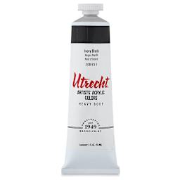 Utrecht Artists' Acrylic Paint - Ivory Black, 2 oz tube