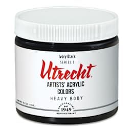 Utrecht Artists' Acrylic Paint - Ivory Black, Pint