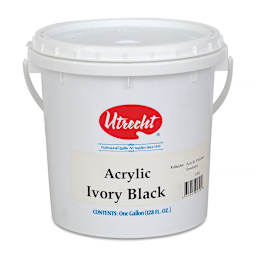 Utrecht Artists' Acrylic Paint - Ivory Black, Gallon