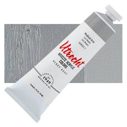Utrecht Artists' Acrylic Paint - Medium Gray, 2 oz tube and swatch