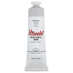 Utrecht Artists' Acrylic Paint - Neutral Gray, 2 oz tube