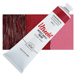 Utrecht Artists' Acrylic Paint - Alizarin Crimson Hue, 5 oz tube and swatch