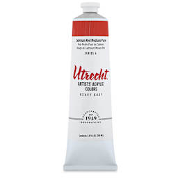 Utrecht Artists' Acrylic Paint - Cadmium Red Medium, 5 oz tube