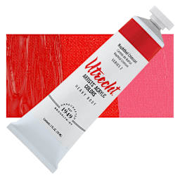 Utrecht Artists' Acrylic Paint - Naphthol Crimson, 2 oz tube and swatch