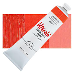 Utrecht Artists' Acrylic Paint - Cadmium Red Hue, 5 oz tube and swatch