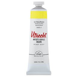 Utrecht Artists' Acrylic Paint - Azo Yellow Medium, 2 oz tube