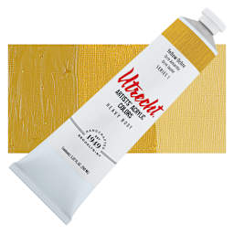 Utrecht Artists' Acrylic Paint - Yellow Ochre, 5 oz tube and swatch