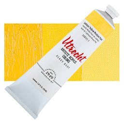 Utrecht Artists' Acrylic Paint - Cadmium Yellow Medium Pure, 5 oz tube and swatch