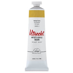 Utrecht Artists' Acrylic Paint - Yellow Ochre, 2 oz tube