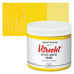 Utrecht Artists' Acrylic Paint - Cadmium Yellow Hue, Pint and swatch