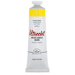 Utrecht Artists' Acrylic Paint - Primary Yellow, 2 oz tube