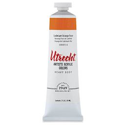 Utrecht Artists' Acrylic Paint - Cadmium Orange, 2 oz tube