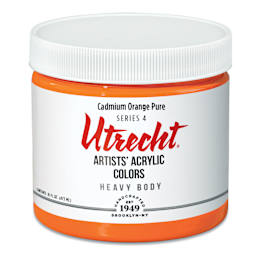 Utrecht Artists' Acrylic Paint - Cadmium Orange, Pint