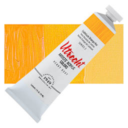 Utrecht Artists' Acrylic Paint - Cadmium Orange Hue, 2 oz tube and swatch