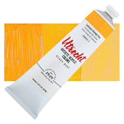 Utrecht Artists' Acrylic Paint - Cadmium Orange Hue, 5 oz tube and swatch