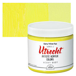 Utrecht Artists' Acrylic Paint - Hansa Yellow Pale, Pint and swatch