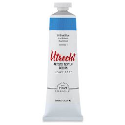 Utrecht Artists' Acrylic Paint - Brilliant Blue, 2 oz tube