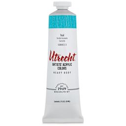 Utrecht Artists' Acrylic Paint - Teal, 2 oz tube
