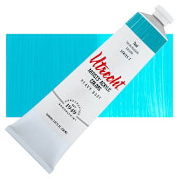 Utrecht Artists' Acrylic Paint - Teal, 5 oz Tube and swatch