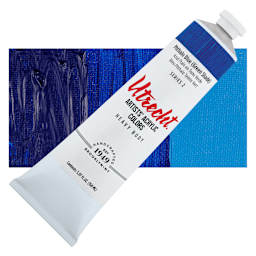 Utrecht Artists' Acrylic Paint - Phthalo Blue (Green Shade), 5 oz tube and swatch