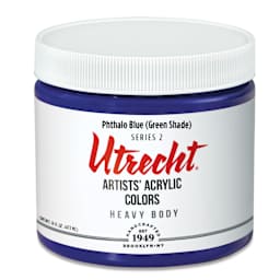 Utrecht Artists' Acrylic Paint - Phthalo Blue (Green Shade), Pint