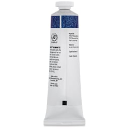 Utrecht Artists' Acrylic Paint - Prussian Blue Hue, 2 oz tube (back of tube)