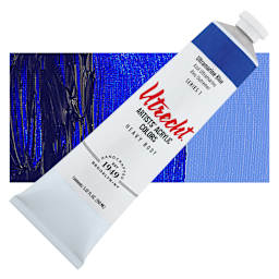 Utrecht Artists' Acrylic Paint - Ultramarine Blue, 5 oz tube and swatch