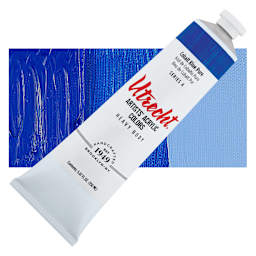 Utrecht Artists' Acrylic Paint - Cobalt Blue, 5 oz tube and swatch