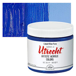 Utrecht Artists' Acrylic Paint - Cobalt Blue, Pint and swatch