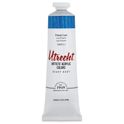 Utrecht Artists' Acrylic Paint - Primary Cyan, 2 oz tube