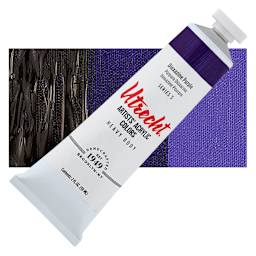 Utrecht Artists' Acrylic Paint - Dioxazine Purple, 2 oz tube and swatch