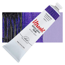 Utrecht Artists' Acrylic Paint - Permanent Violet, 5 oz tube and swatch