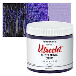 Utrecht Artists' Acrylic Paint - Permanent Violet, Pint and swatch