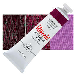 Utrecht Artists' Acrylic Paint - Quinacridone Violet, 2 oz tube and swatch