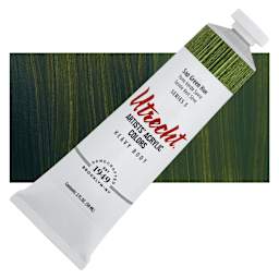 Utrecht Artists' Acrylic Paint - Sap Green Hue, 2 oz tube and swatch