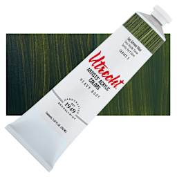 Utrecht Artists' Acrylic Paint - Sap Green Hue, 5 oz Tube and swatch