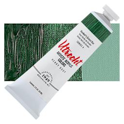Utrecht Artists' Acrylic Paint - Hooker's Green, 2 oz tube and swatch
