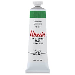 Utrecht Artists' Acrylic Paint - Cadmium Green, 2 oz tube