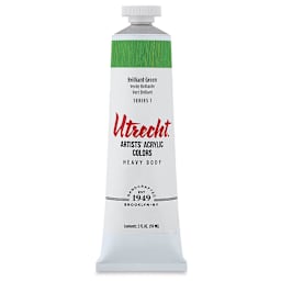 Utrecht Artists' Acrylic Paint - Brilliant Green, 2 oz tube