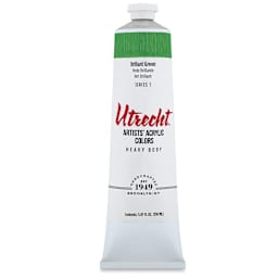 Utrecht Artists' Acrylic Paint - Brilliant Green, 5 oz tube