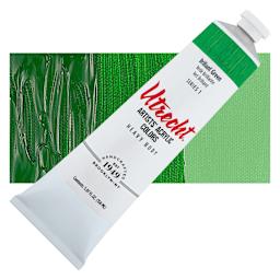 Utrecht Artists' Acrylic Paint - Brilliant Green, 5 oz tube and swatch