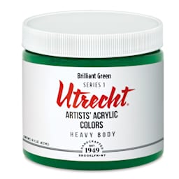 Utrecht Artists' Acrylic Paint - Brilliant Green, Pint