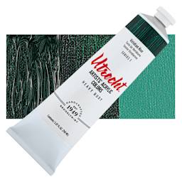 Utrecht Artists' Acrylic Paint - Viridian Hue, 5 oz tube and swatch